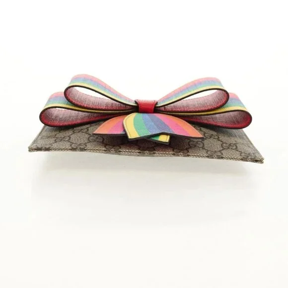 GUCCI GG Supreme Accessory Pouch PVC Beige 457233 Auth 148206V - Picture 7 of 15